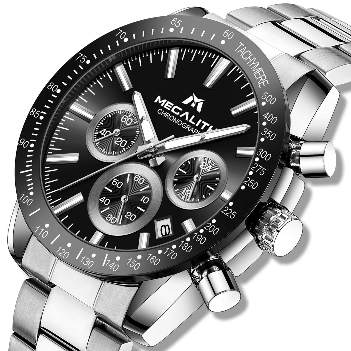 Chronograph Watch Stainless Steel Band 8270M megalith watch