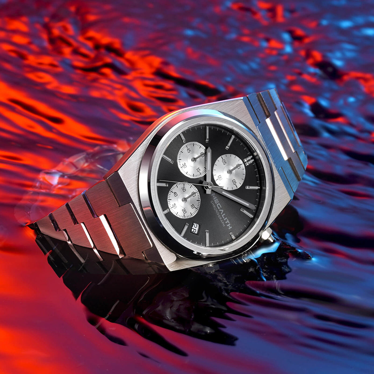 Chronograph Watch Stainless Steel Band 8388M megalith watch