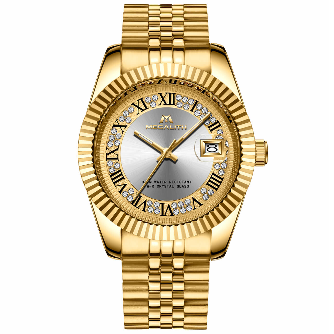 Gold Megalith Watches 0038M Quartz Men Watch Stainless Steel