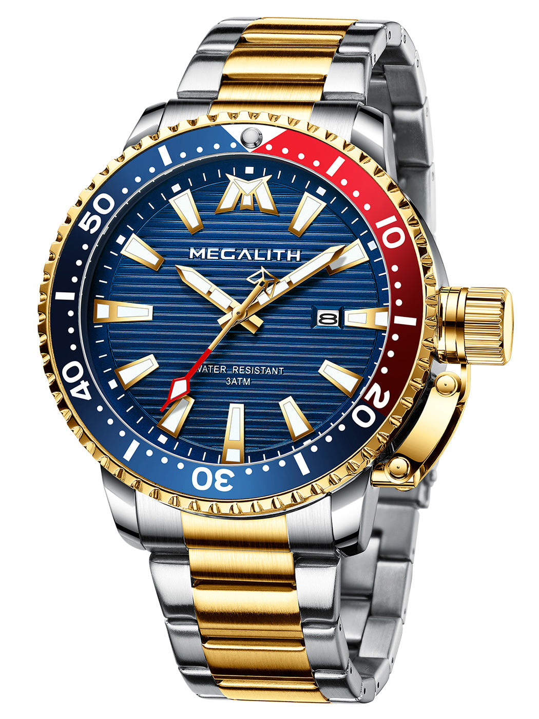 MEGALITH Horloges voor mannen chronograaf datum waterdicht MEGALITH Horloges voor mannen chronograaf datum waterdicht