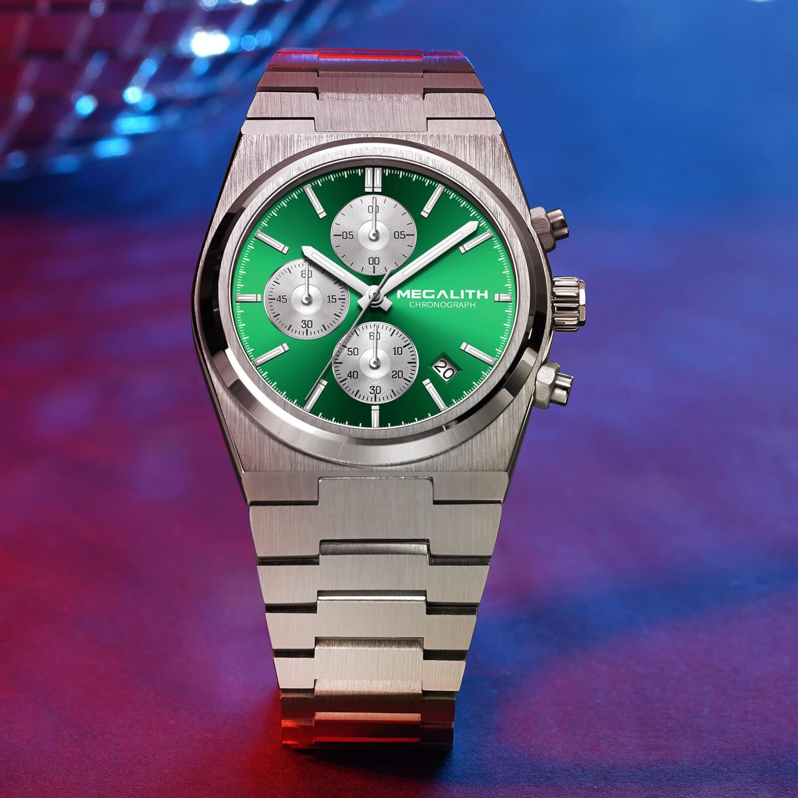 Chronograph Watch Stainless Steel Band 8388M megalith watch