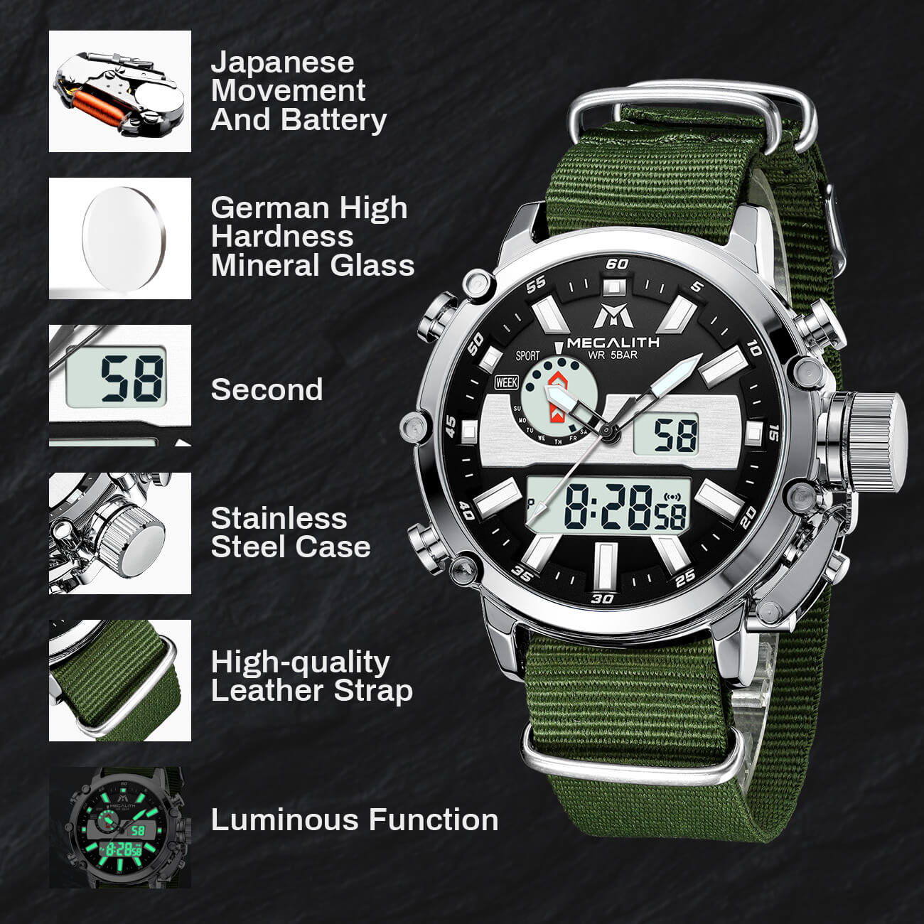 Megalith 8229M-megalith watch