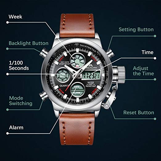 0031M Digital Quartz Men Watch With Leather Band megalith watch