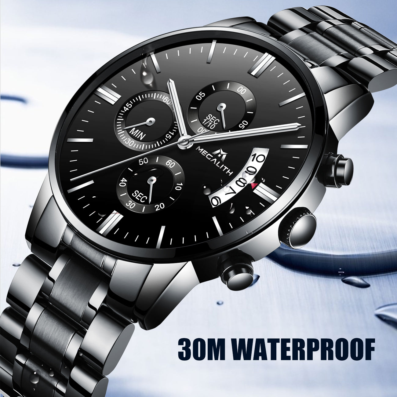 Montre Homme Montre Militaire Etanche Chronographe Sport Acier